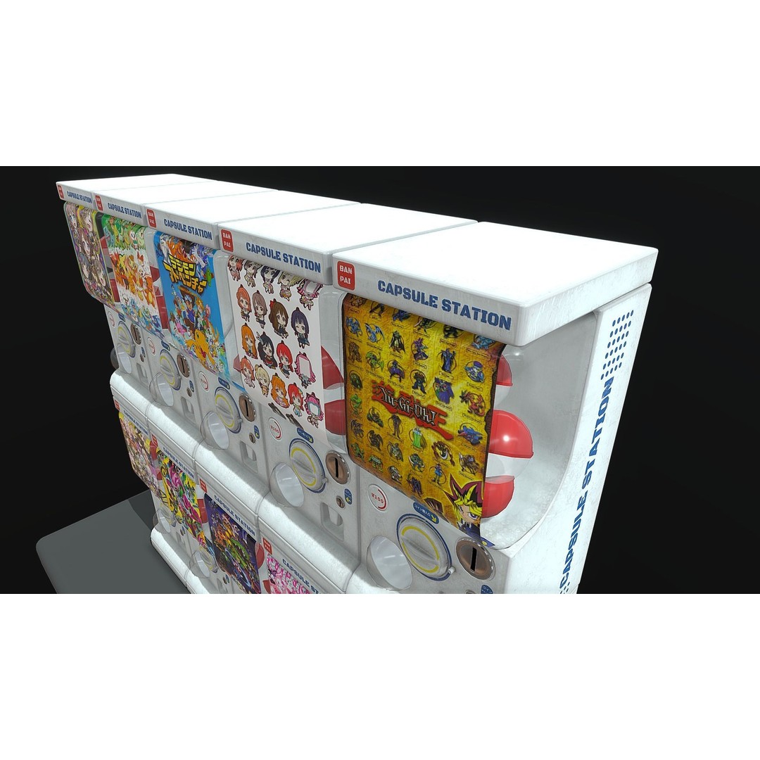 Gacha Capsule Machine 3D Model – Low Poly Game Asset, FBX/OBJ - View 10