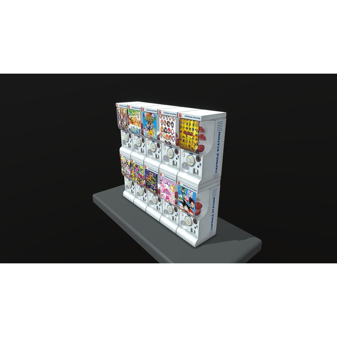 Gacha Capsule Machine 3D Model – Low Poly Game Asset, FBX/OBJ - View 12