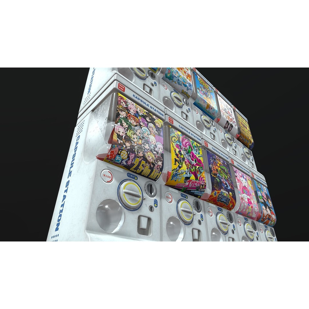 Gacha Capsule Machine 3D Model – Low Poly Game Asset, FBX/OBJ - View 7