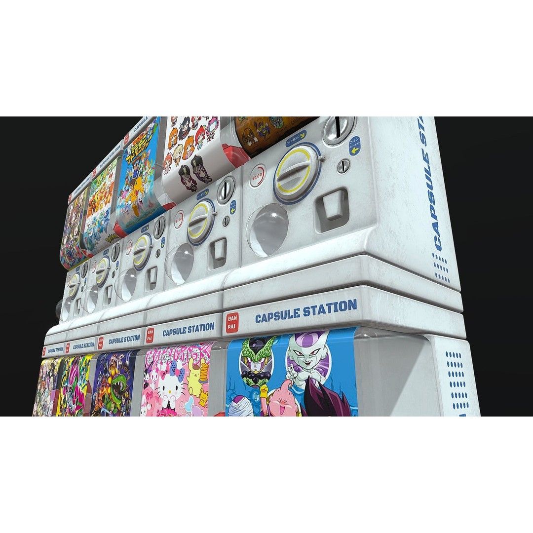 Gacha Capsule Machine 3D Model – Low Poly Game Asset, FBX/OBJ - View 9