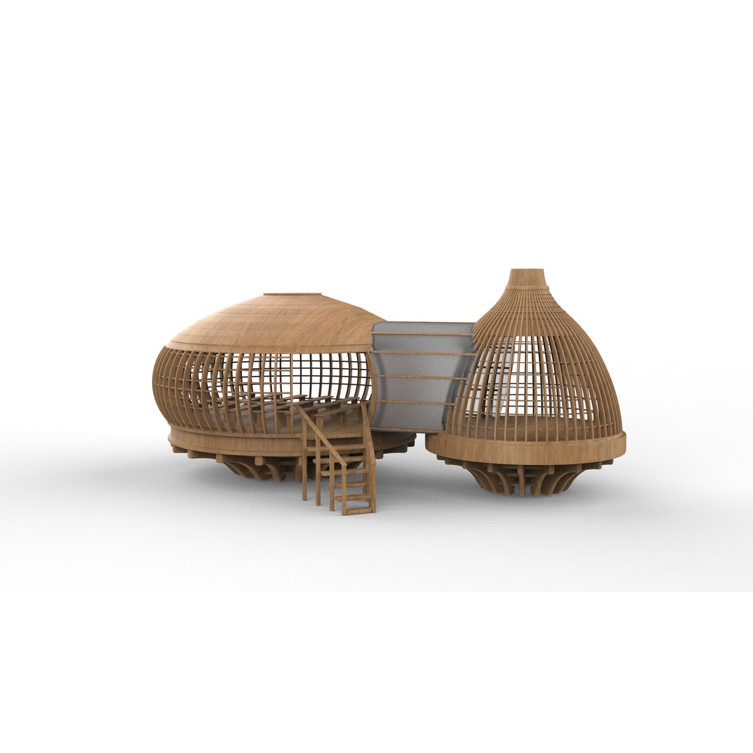 Tree House 3D Model – Wooden Tent Game Asset, PBR Textures - View 10