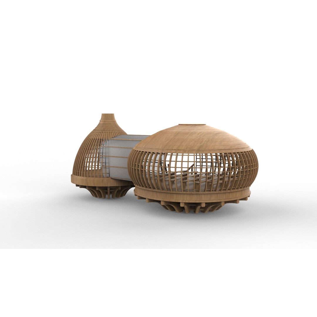 Tree House 3D Model – Wooden Tent Game Asset, PBR Textures - View 12