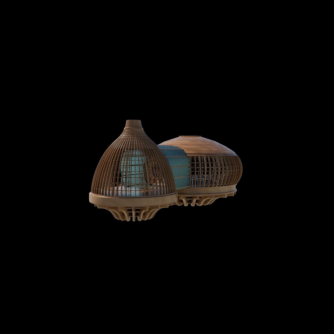Tree House 3D Model – Wooden Tent Game Asset, PBR Textures - View 3