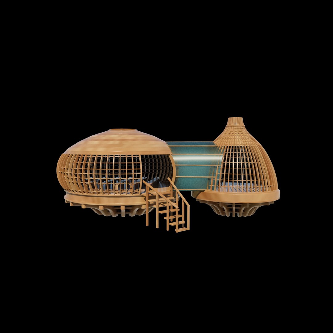 Tree House 3D Model – Wooden Tent Game Asset, PBR Textures - View 5