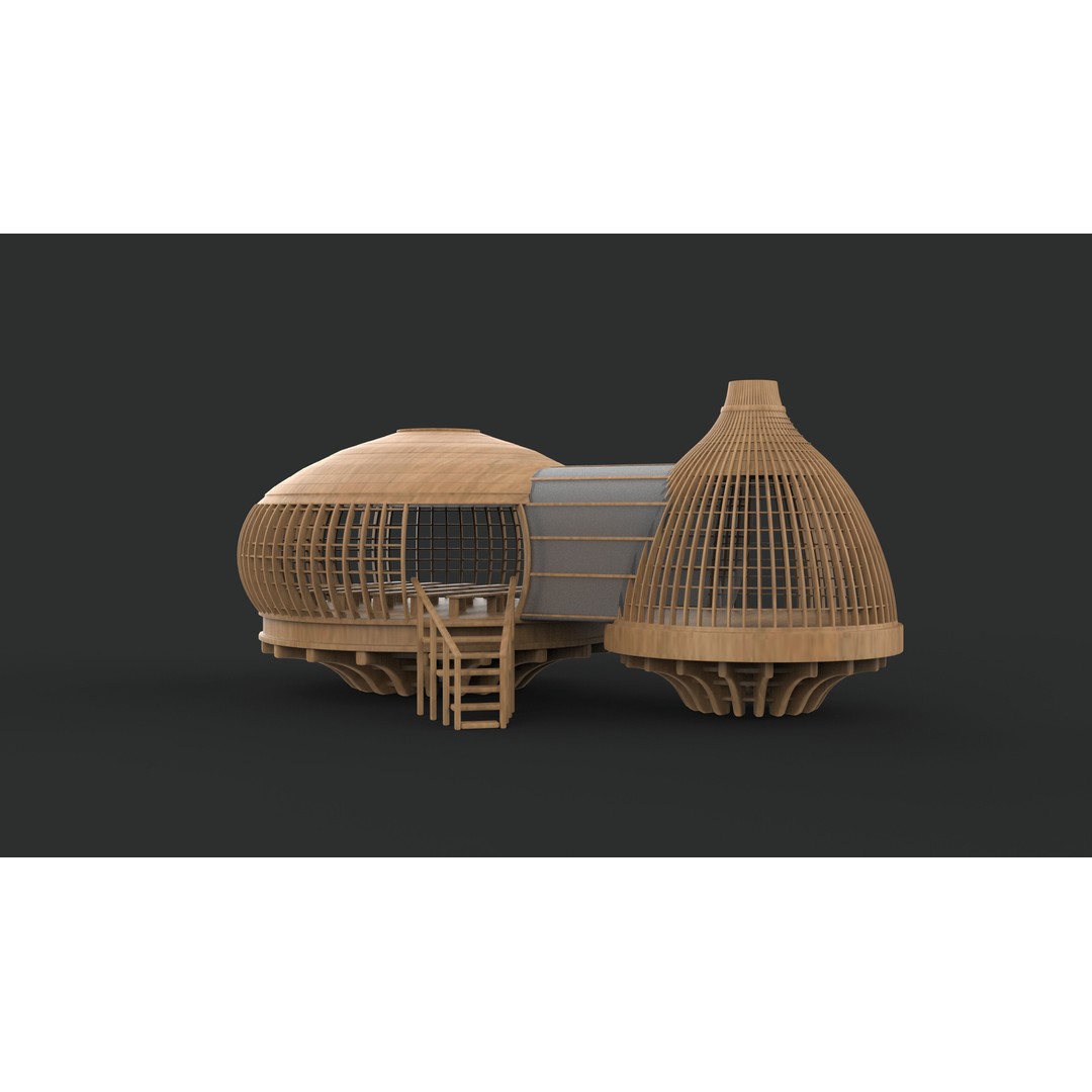 Tree House 3D Model – Wooden Tent Game Asset, PBR Textures - View 7