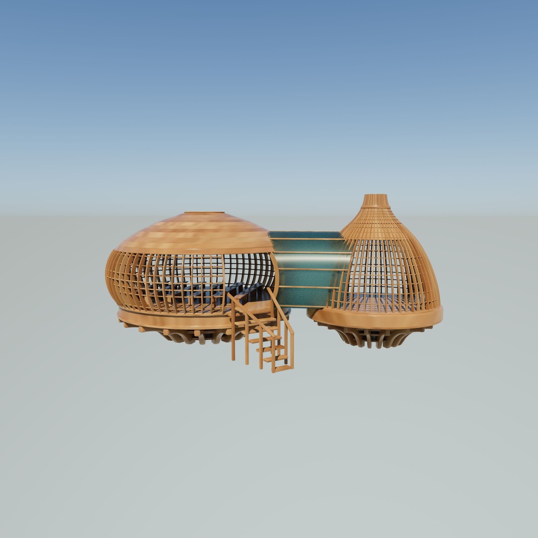 Tree House 3D Model – Wooden Tent Game Asset, PBR Textures - View 8