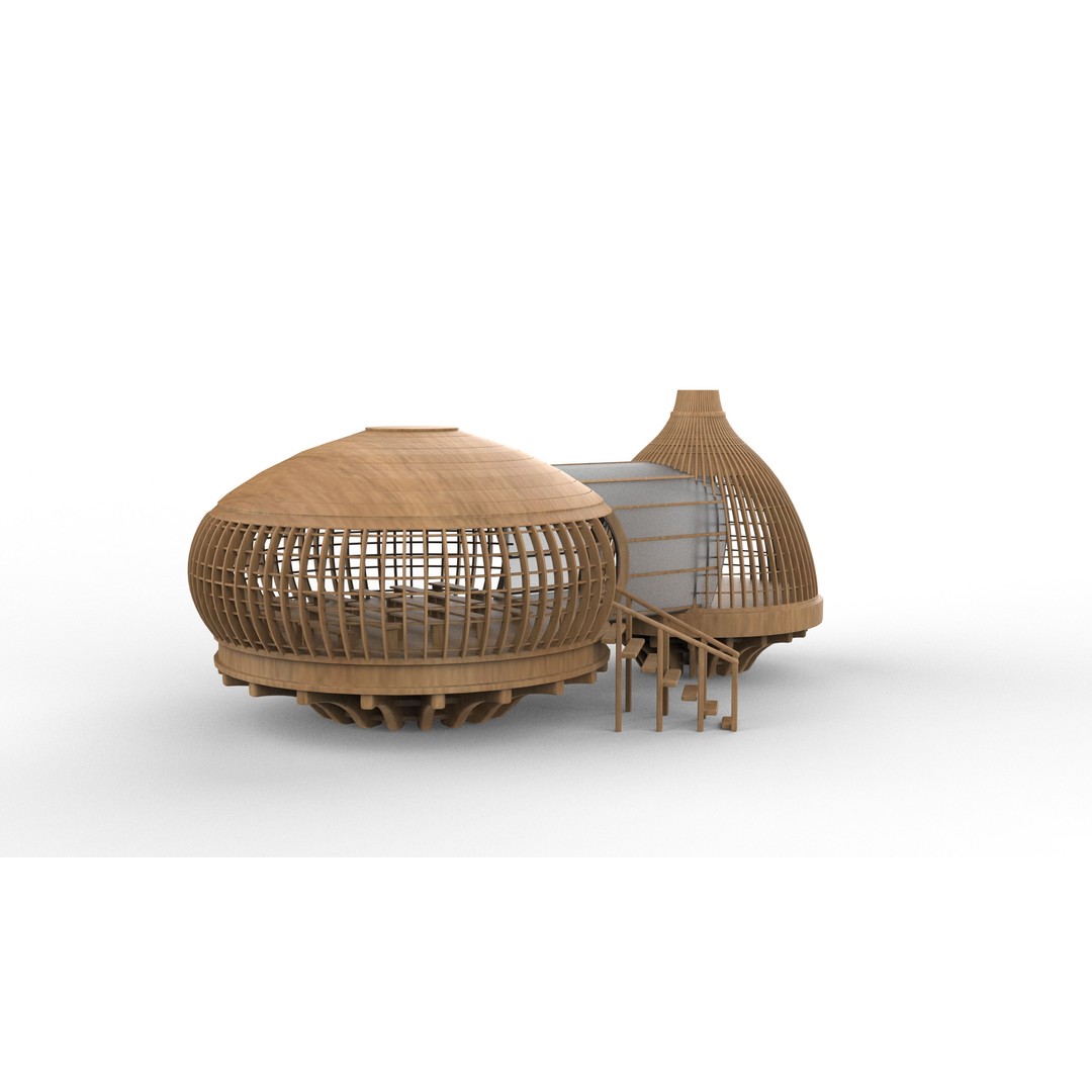 Tree House 3D Model – Wooden Tent Game Asset, PBR Textures - View 9