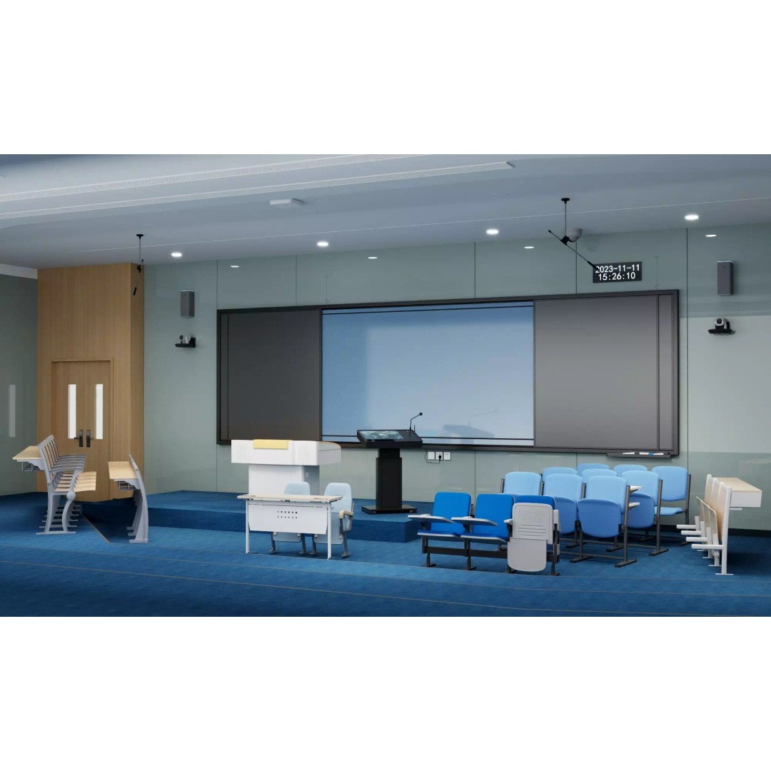 Modern Classroom Lecture Hall 3D Model – PBR Game Ready Interior, FBX, OBJ - View 11