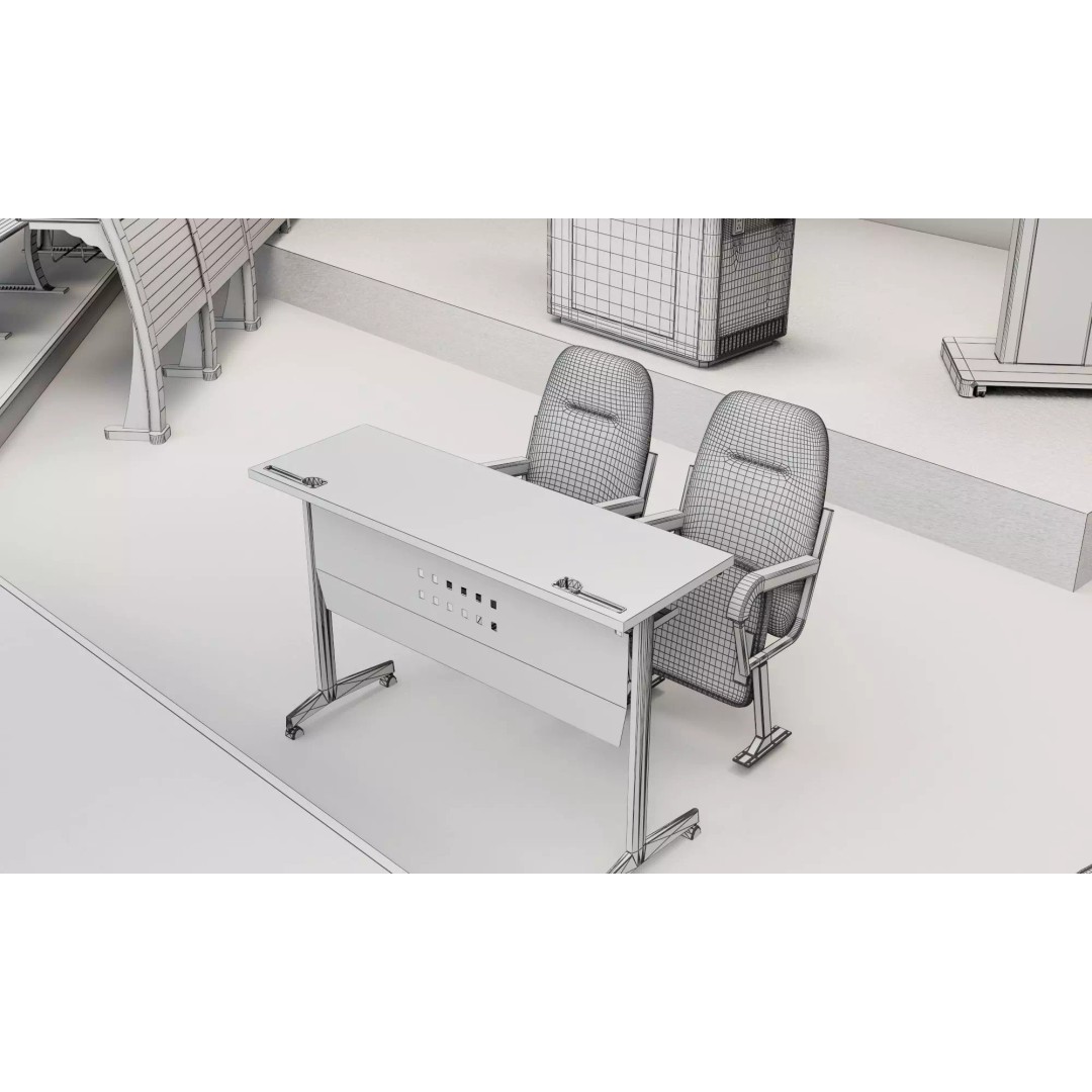 Modern Classroom Lecture Hall 3D Model – PBR Game Ready Interior, FBX, OBJ - View 16