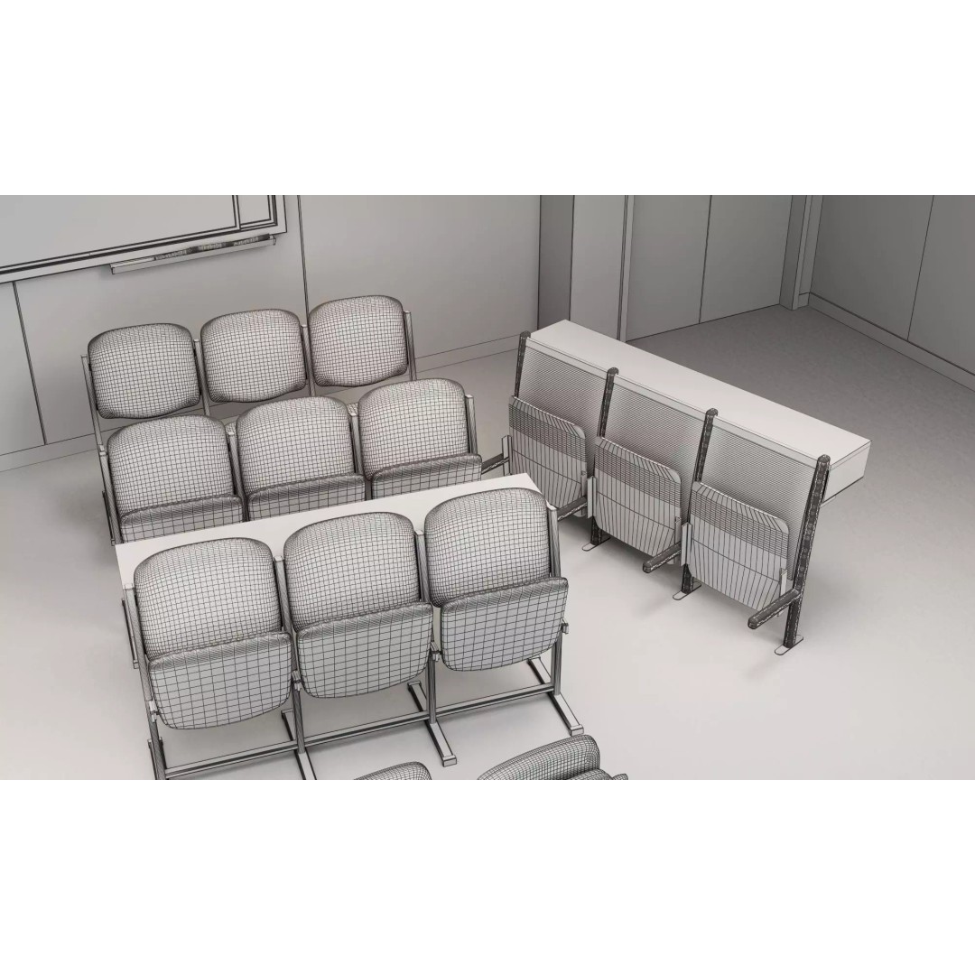 Modern Classroom Lecture Hall 3D Model – PBR Game Ready Interior, FBX, OBJ - View 18
