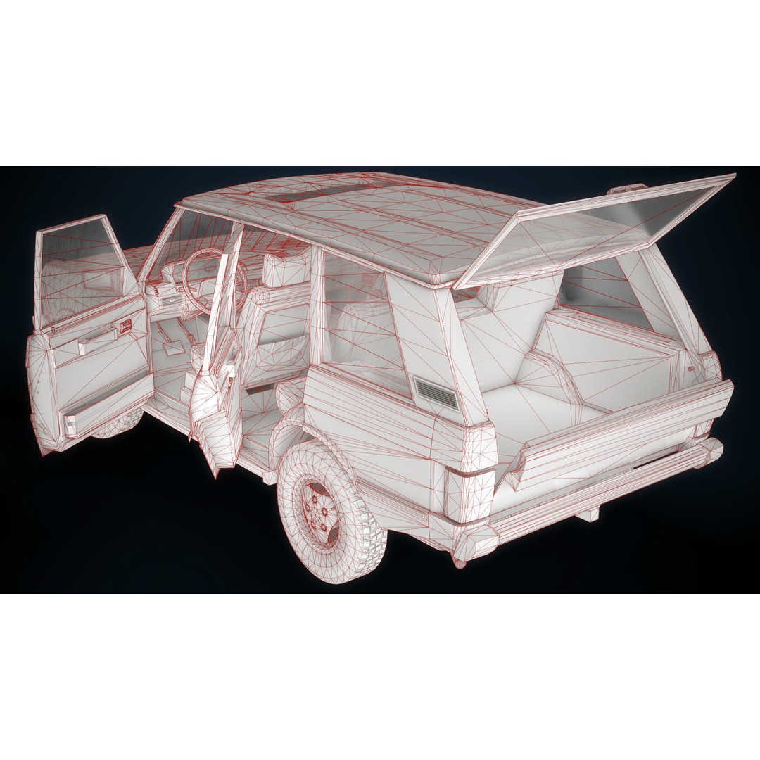 Range Rover 3D Model – Low Poly Vehicle with Interior, FBX/Blender - View 13