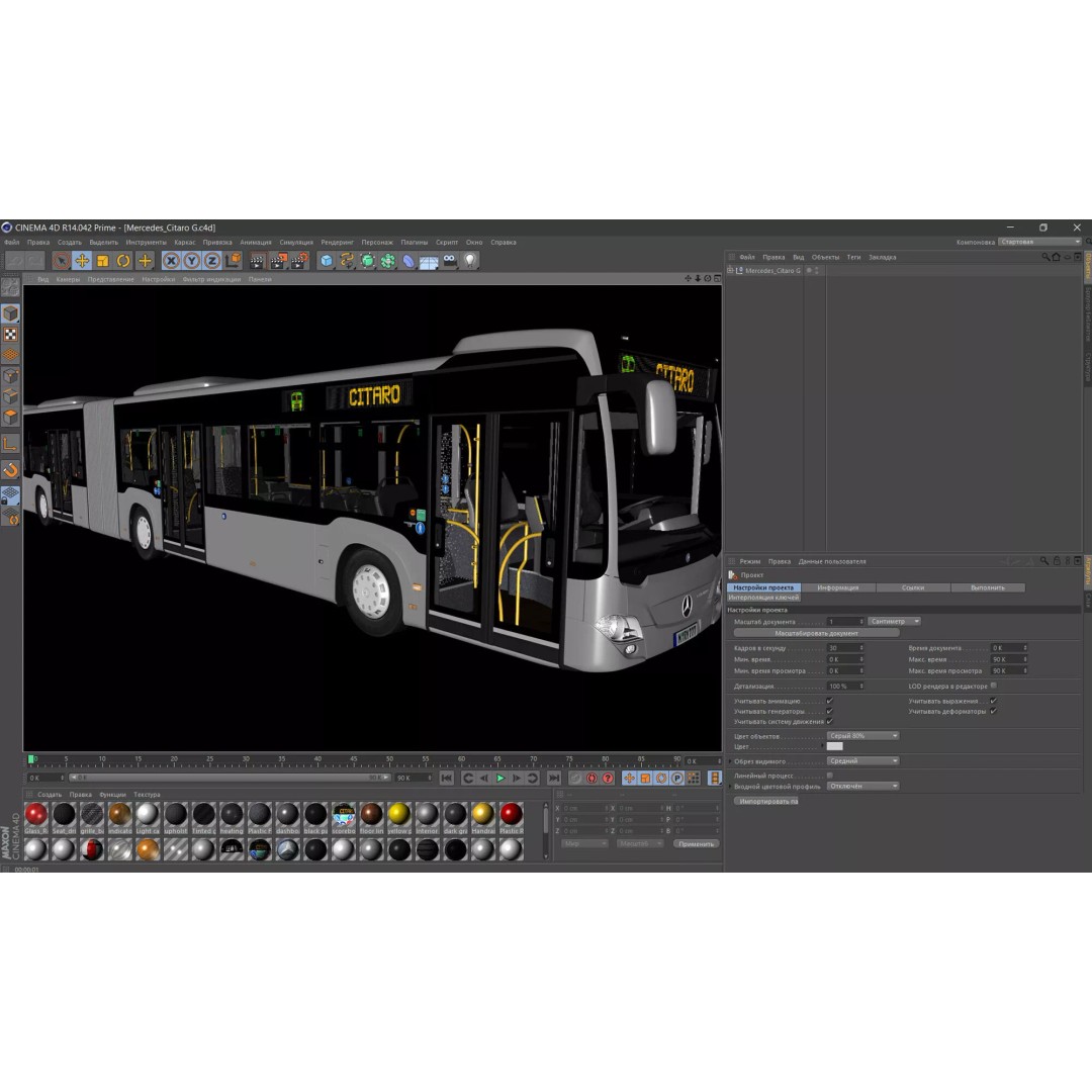 Mercedes-Benz Citaro G EURO VI 3D Model – High Poly Bus Asset, FBX, OBJ