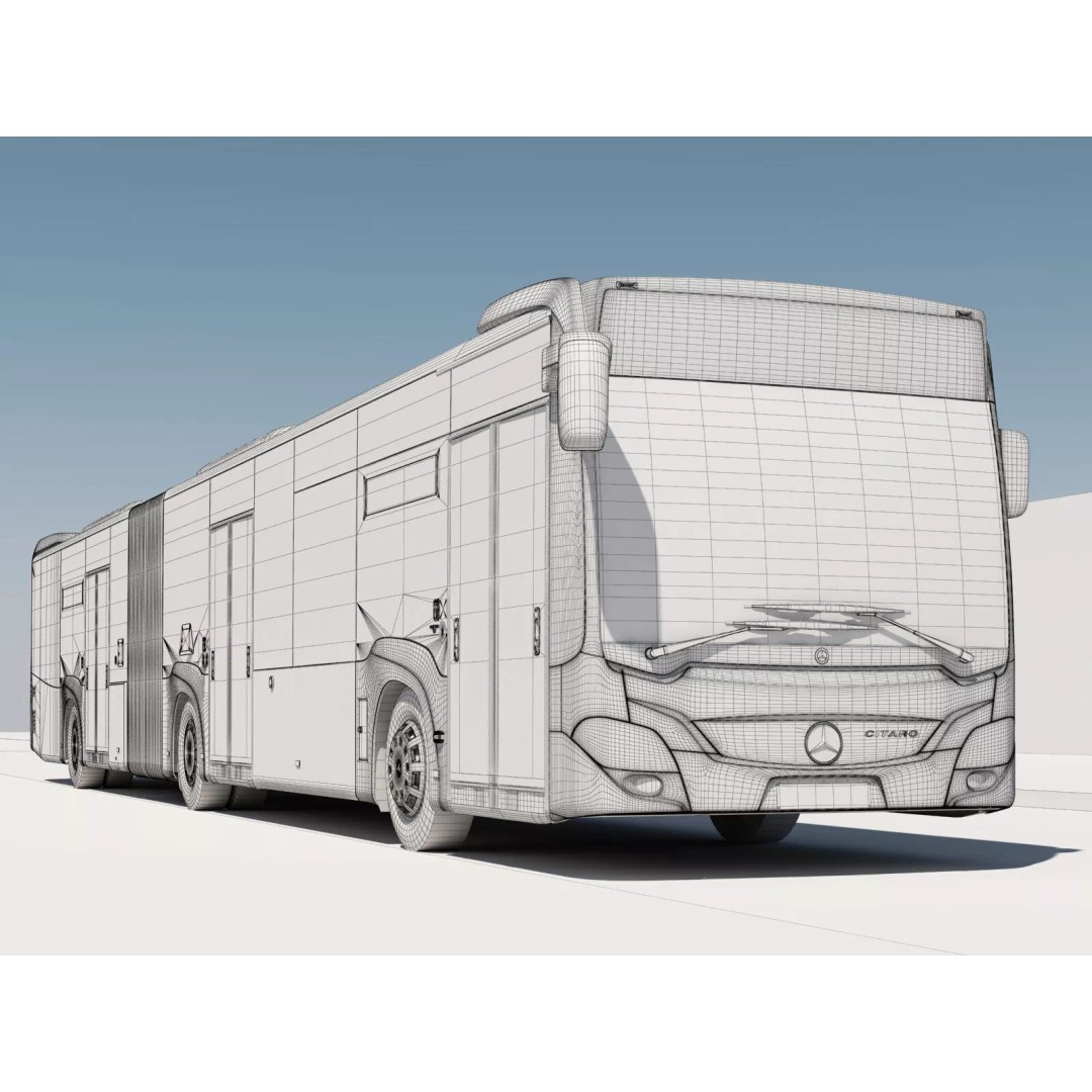 Mercedes-Benz Citaro G EURO VI 3D Model – High Poly Bus Asset, FBX, OBJ - View 22