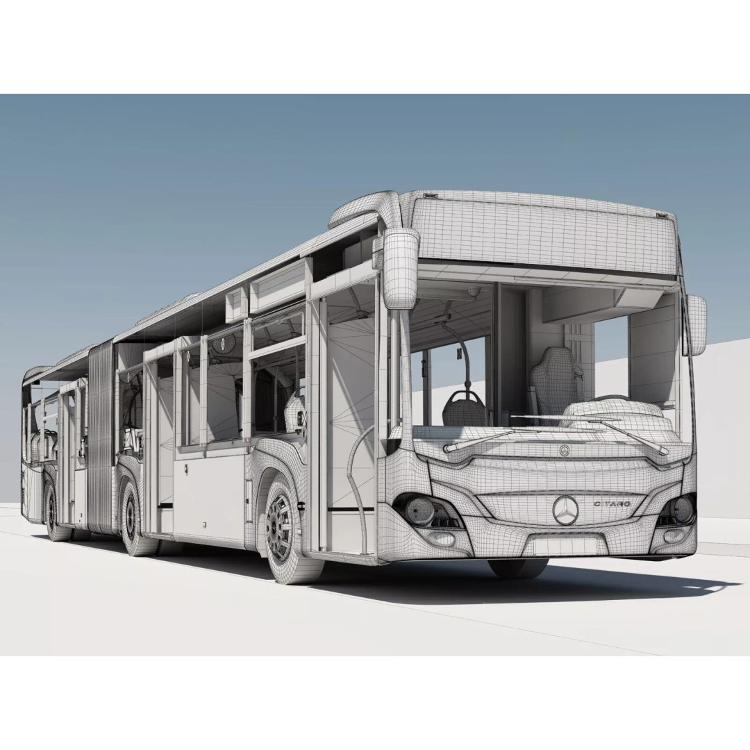 Mercedes-Benz Citaro G EURO VI 3D Model – High Poly Bus Asset, FBX, OBJ - View 23
