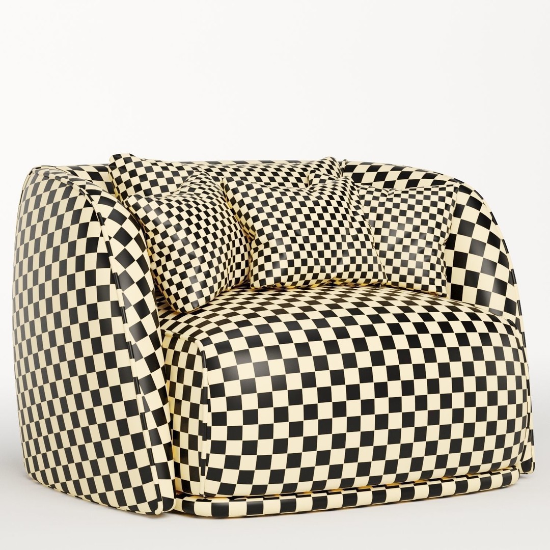 Natalie Arm Chair 3D Model – Modern Fabric Seating, FBX & OBJ