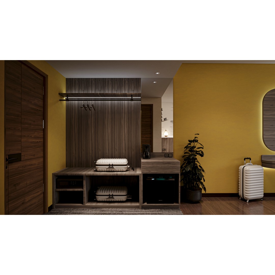 Bedroom Hotel 3D Model – Contemporary Interior Scene, FBX, OBJ - View 5