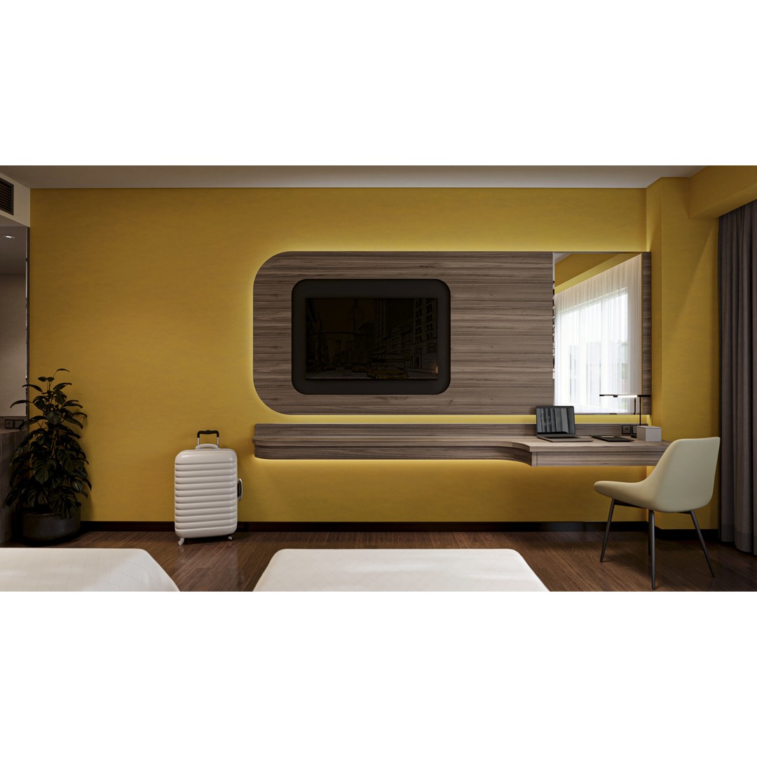 Bedroom Hotel 3D Model – Contemporary Interior Scene, FBX, OBJ - View 6
