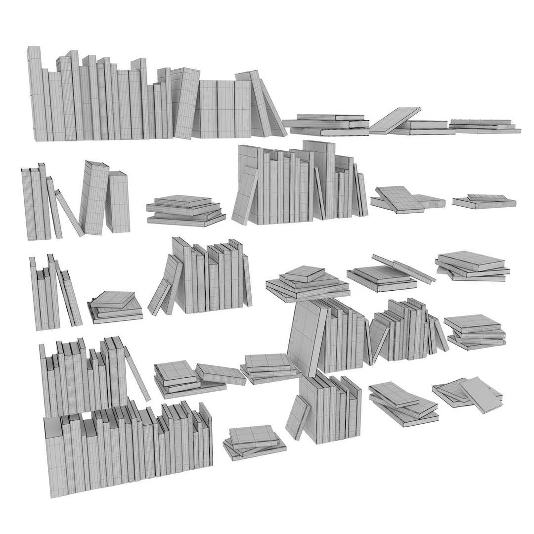 Book Collection 3D Model – V-Ray & Corona Formats, Game Ready