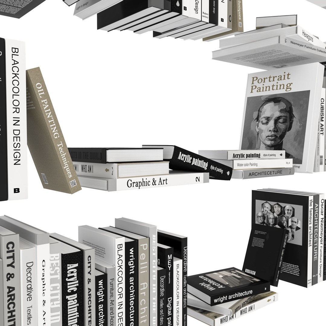 Book Collection 3D Model – V-Ray & Corona Formats, Game Ready - View 3