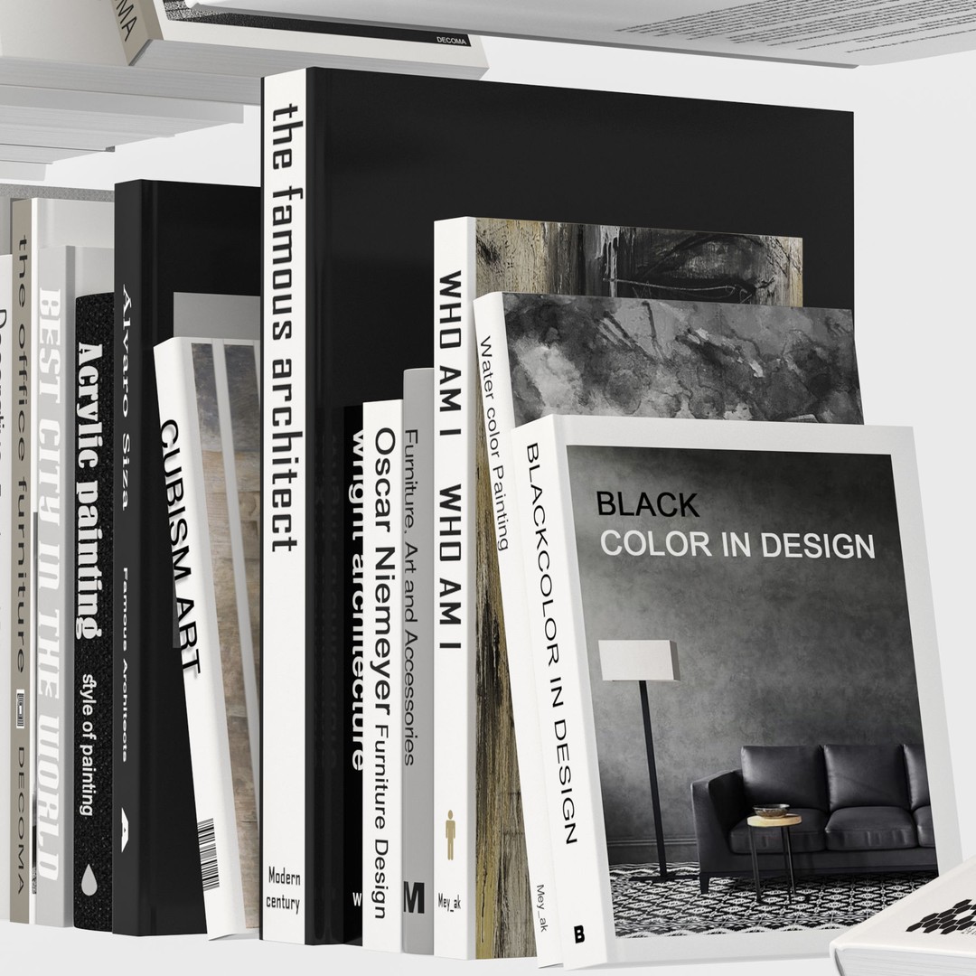 Book Collection 3D Model – V-Ray & Corona Formats, Game Ready - View 4