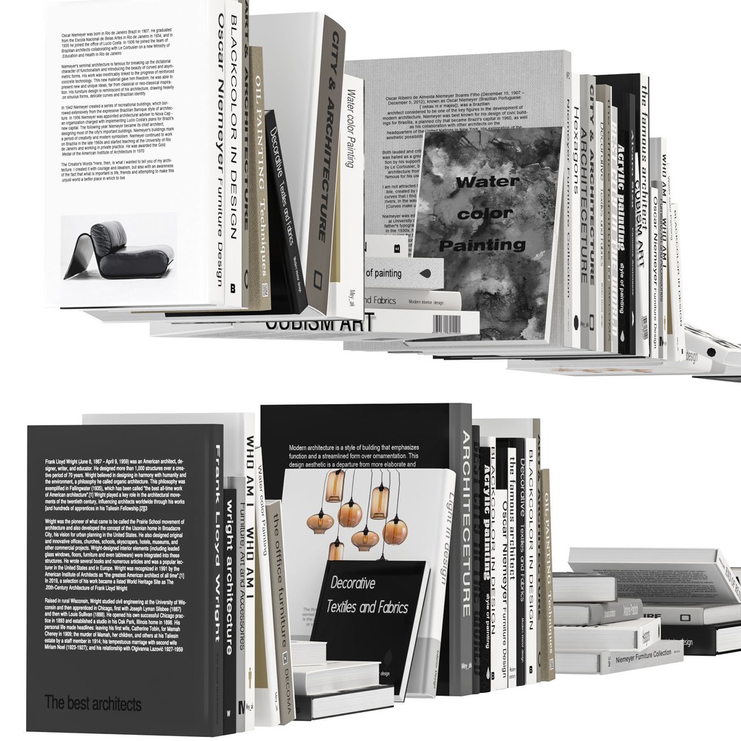 Book Collection 3D Model – V-Ray & Corona Formats, Game Ready - View 5
