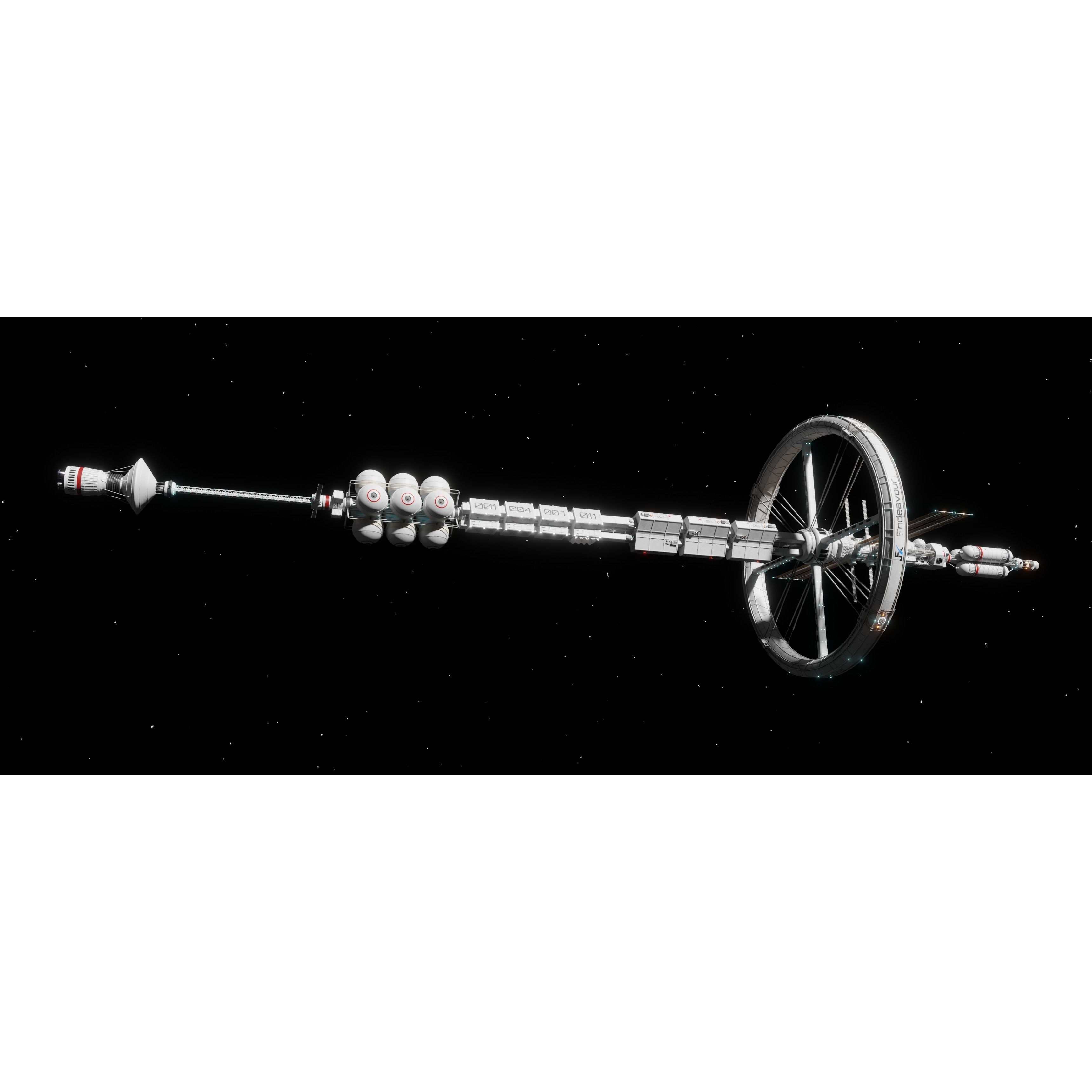 Endeavour Planetary Shuttle - Low-Poly Game-Ready 3D Model - View 13