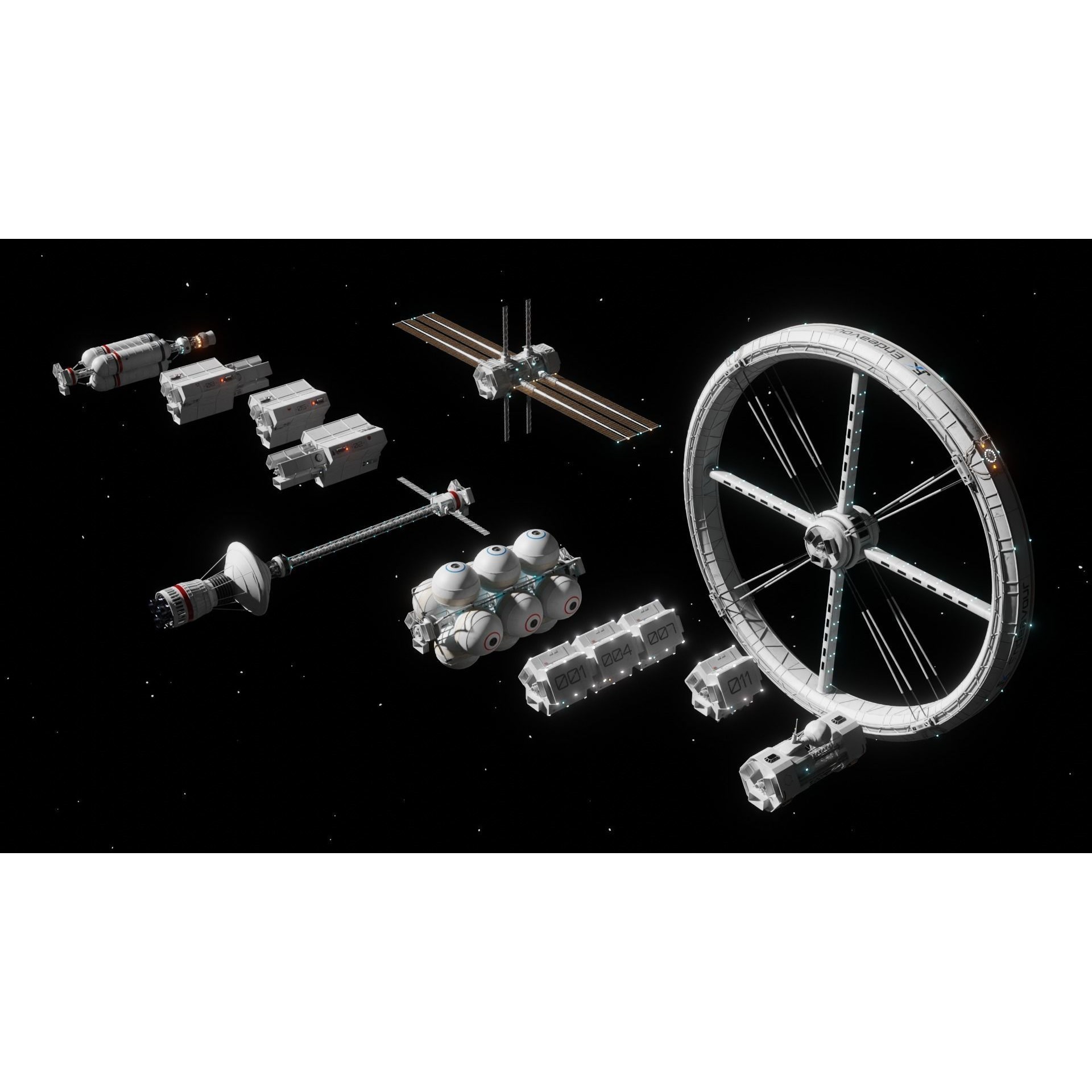 Endeavour Planetary Shuttle - Low-Poly Game-Ready 3D Model - View 15