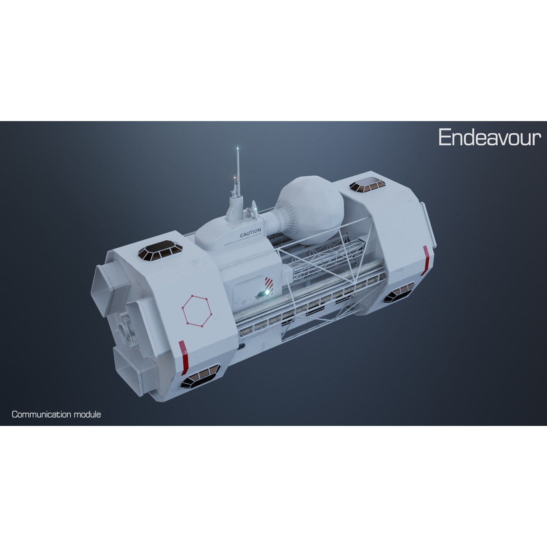 Endeavour Planetary Shuttle - Low-Poly Game-Ready 3D Model - View 16