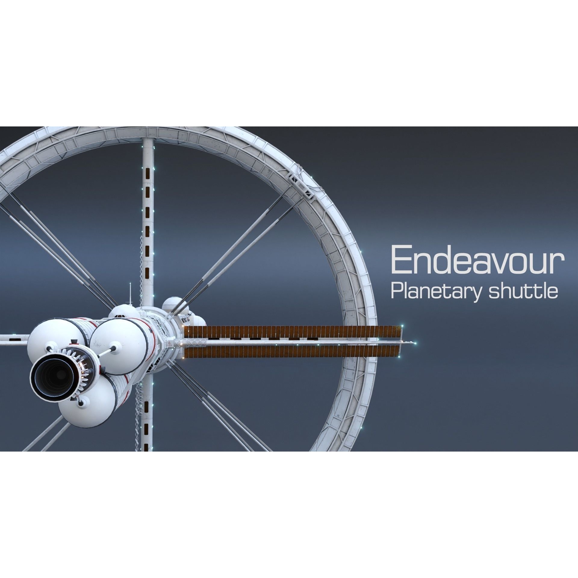 Endeavour Planetary Shuttle - Low-Poly Game-Ready 3D Model - View 3