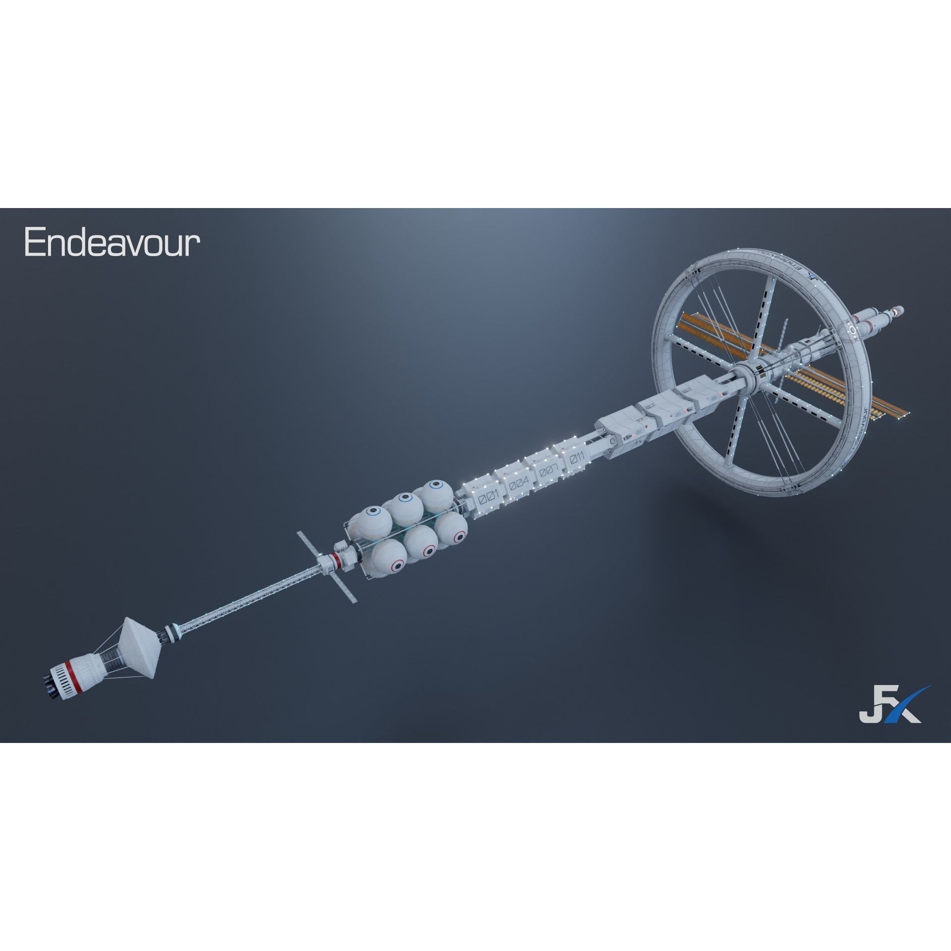 Endeavour Planetary Shuttle - Low-Poly Game-Ready 3D Model - View 5