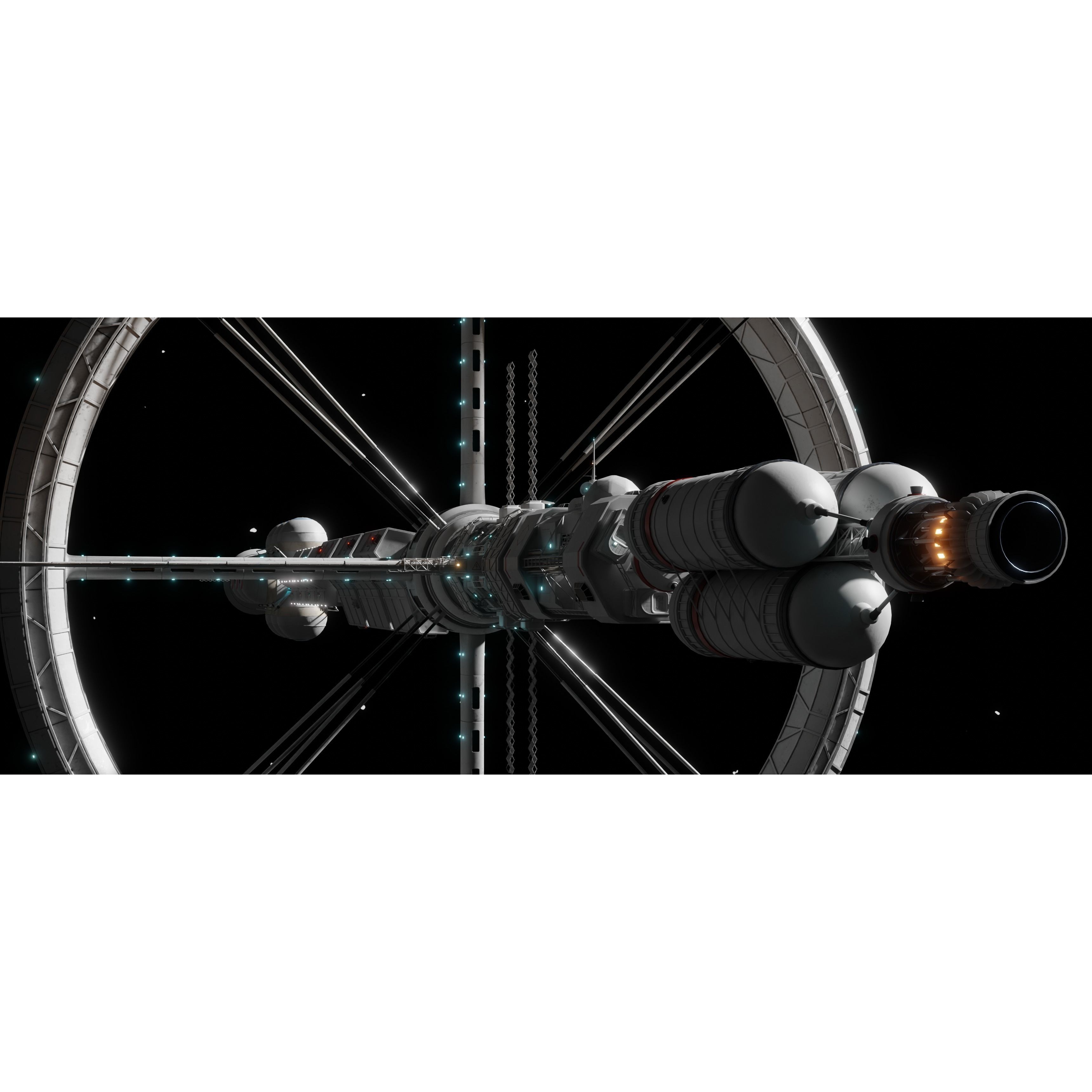 Endeavour Planetary Shuttle - Low-Poly Game-Ready 3D Model - View 6