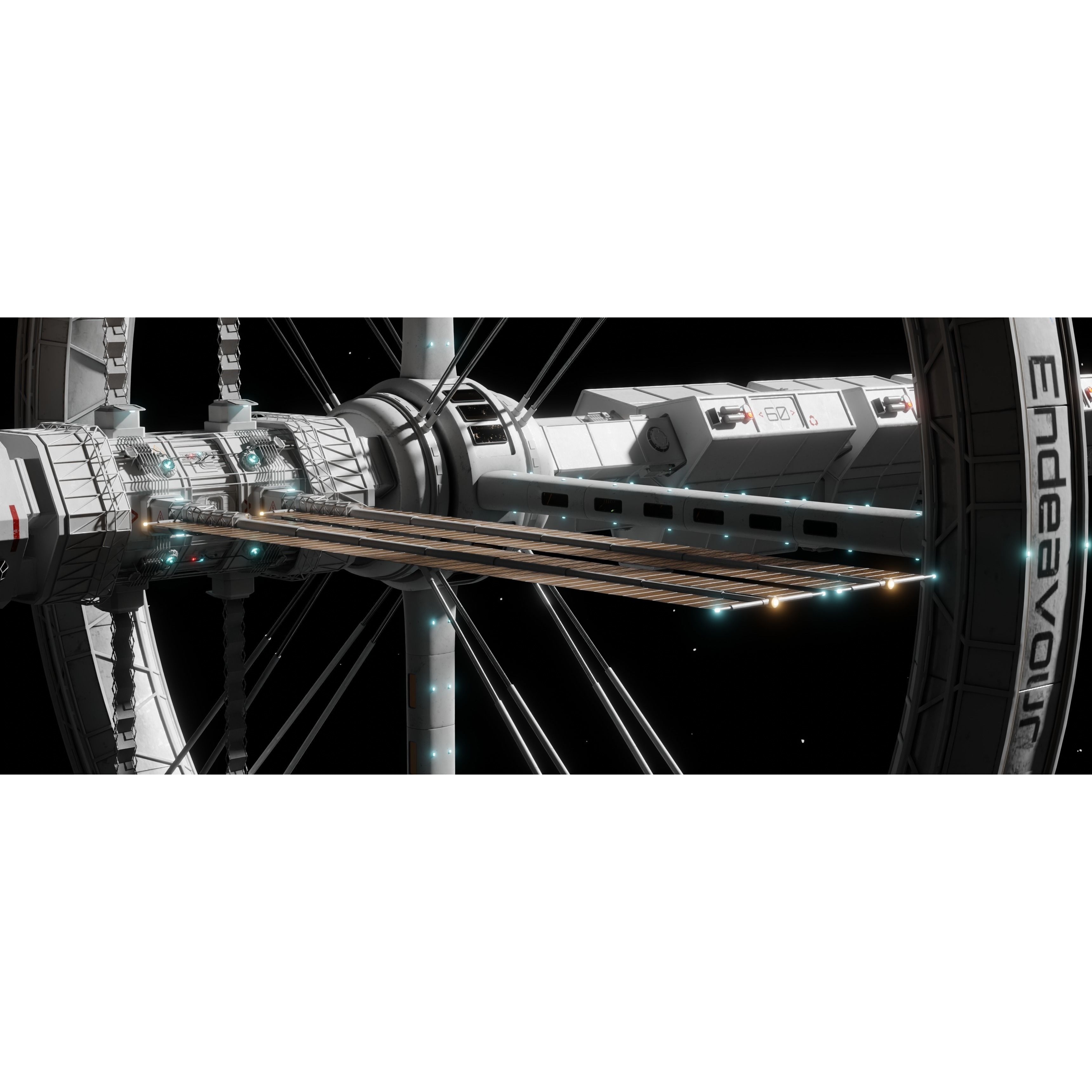 Endeavour Planetary Shuttle - Low-Poly Game-Ready 3D Model - View 9