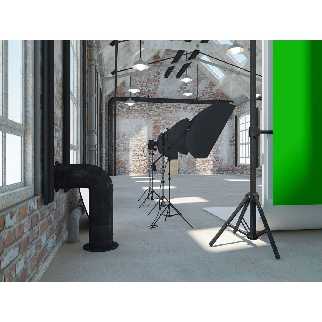 Loft Photo Studio 3D Model – Scandinavian Interior, Blender & FBX Formats - View 11
