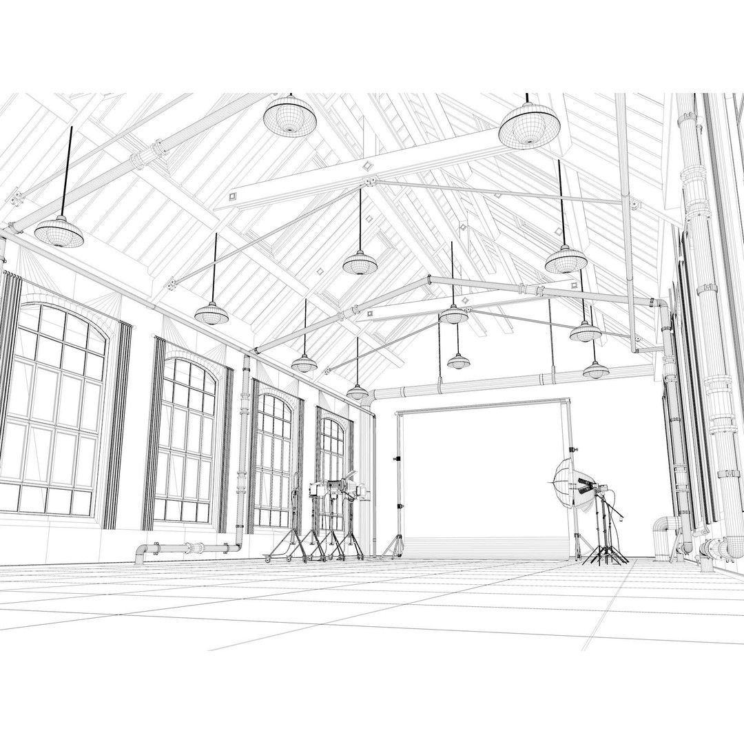 Loft Photo Studio 3D Model – Scandinavian Interior, Blender & FBX Formats - View 12