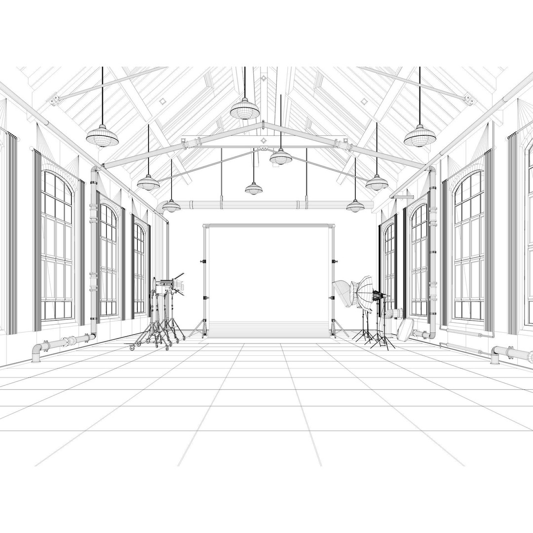 Loft Photo Studio 3D Model – Scandinavian Interior, Blender & FBX Formats - View 14