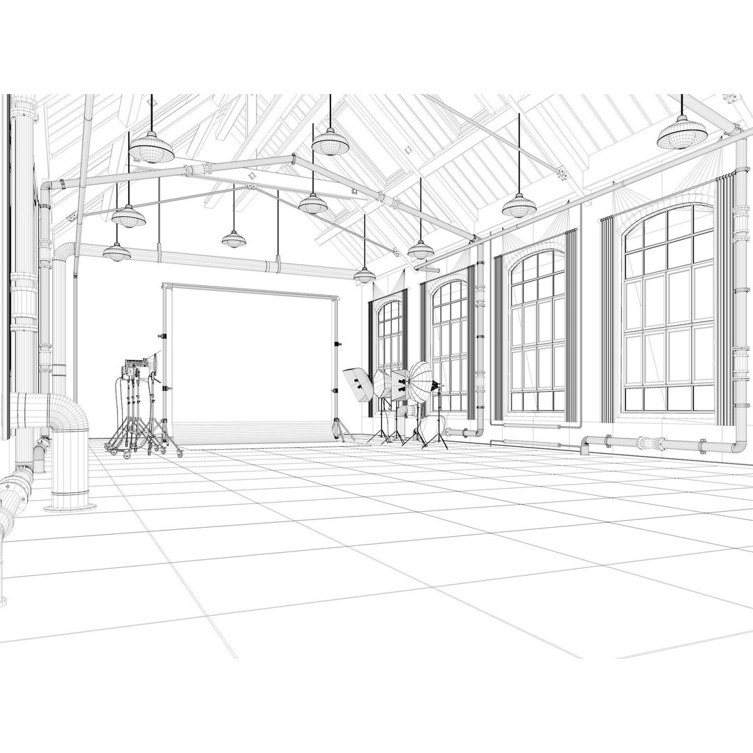 Loft Photo Studio 3D Model – Scandinavian Interior, Blender & FBX Formats - View 15