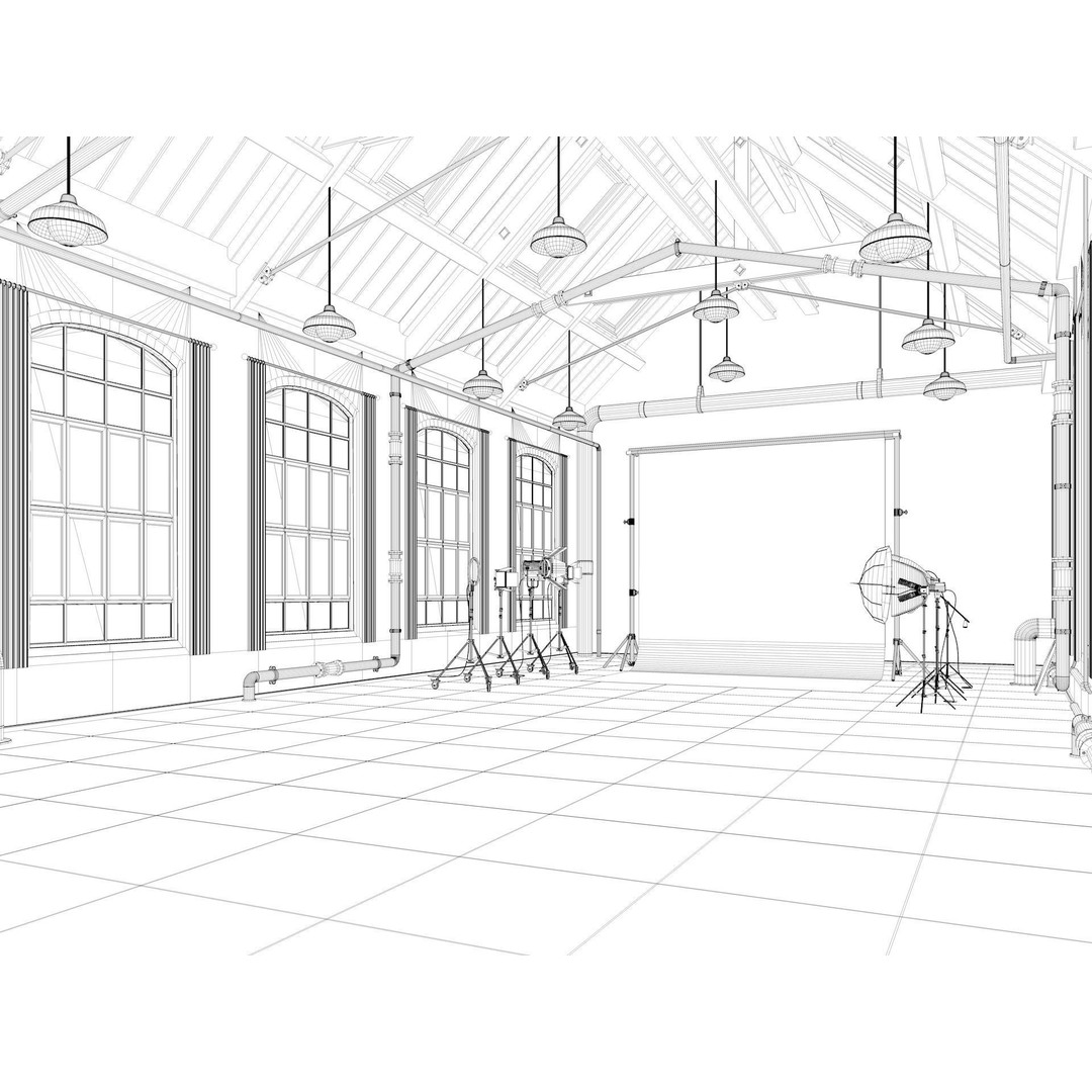 Loft Photo Studio 3D Model – Scandinavian Interior, Blender & FBX Formats - View 16