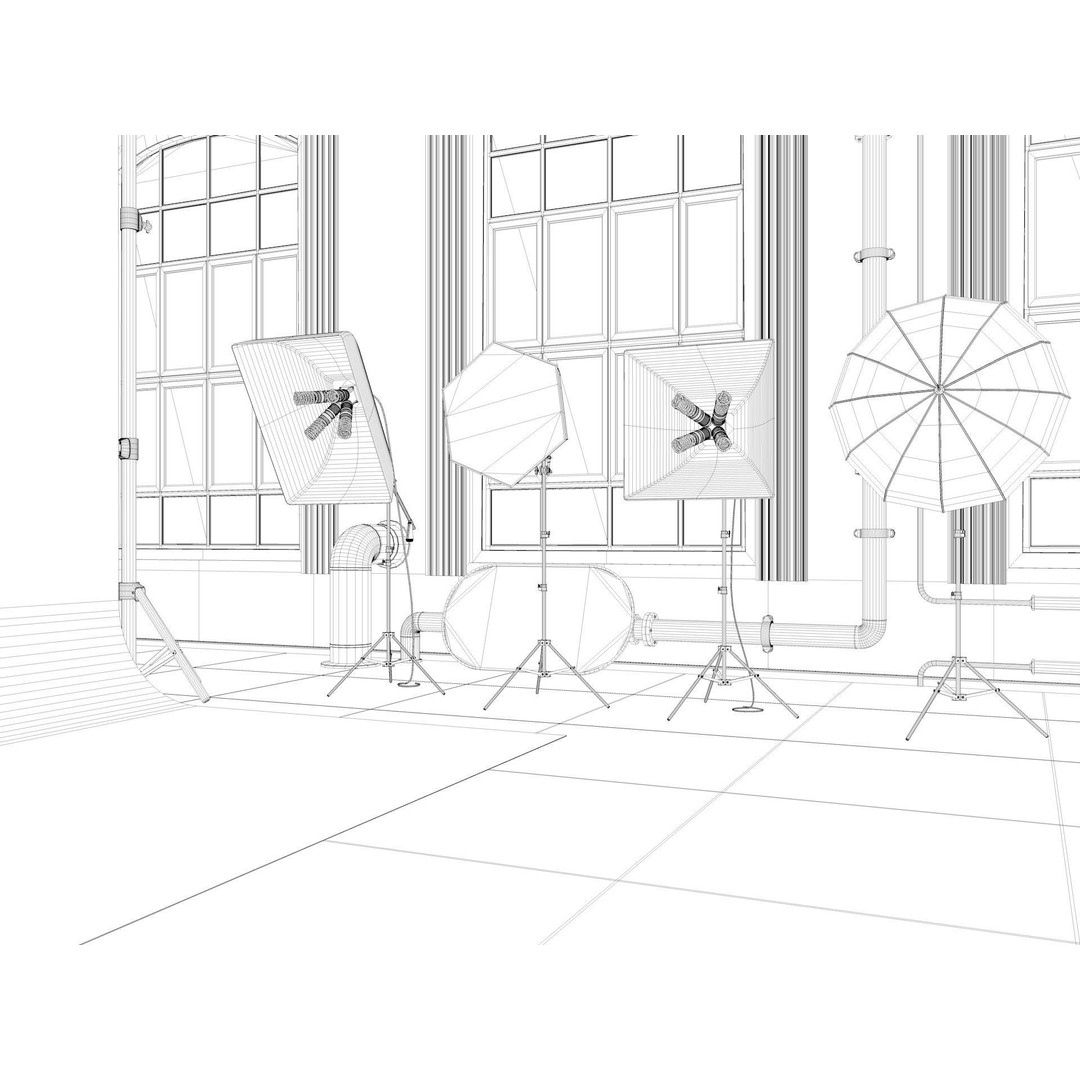 Loft Photo Studio 3D Model – Scandinavian Interior, Blender & FBX Formats - View 17