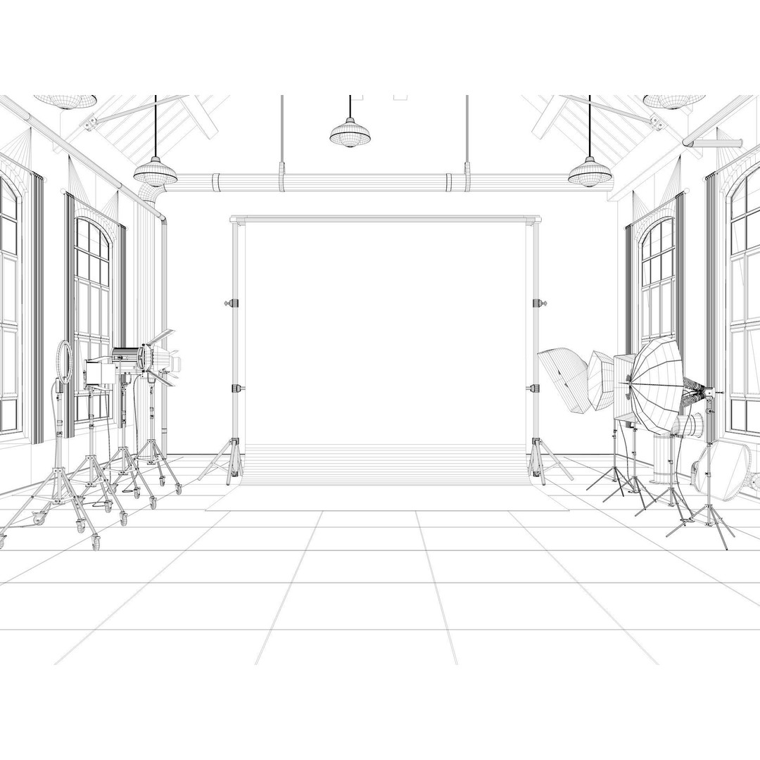 Loft Photo Studio 3D Model – Scandinavian Interior, Blender & FBX Formats - View 19