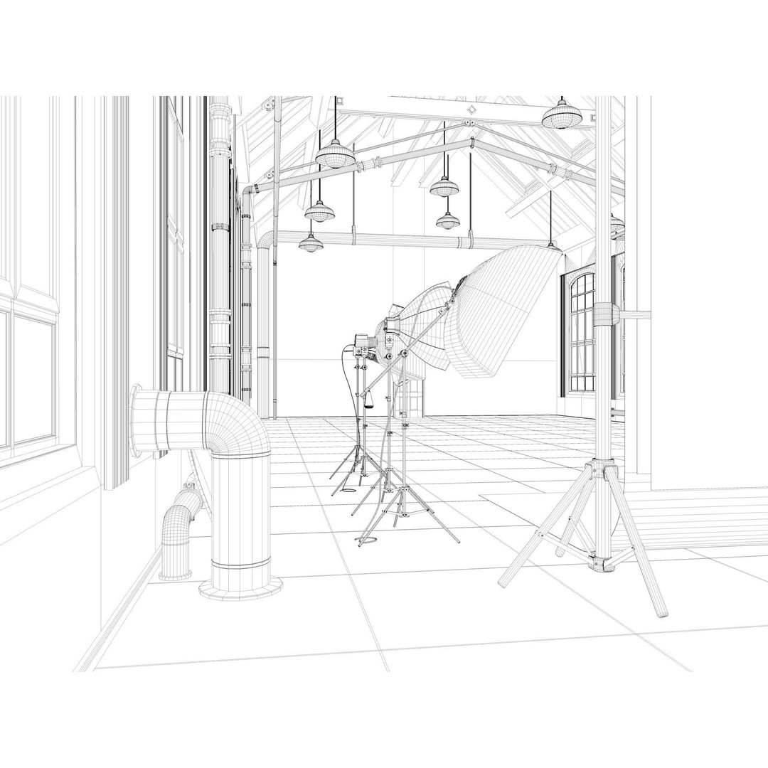 Loft Photo Studio 3D Model – Scandinavian Interior, Blender & FBX Formats - View 21