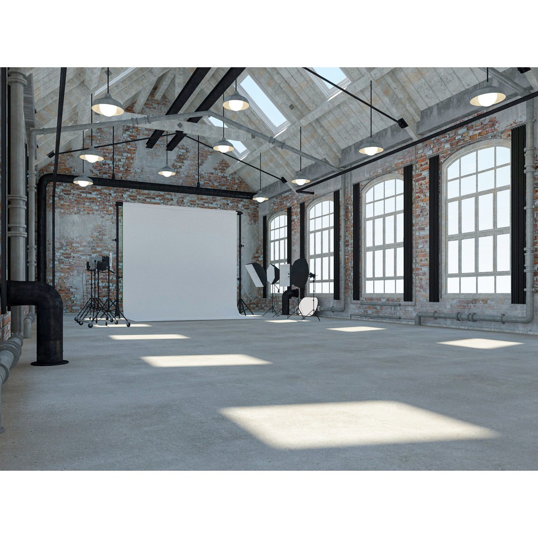 Loft Photo Studio 3D Model – Scandinavian Interior, Blender & FBX Formats - View 3
