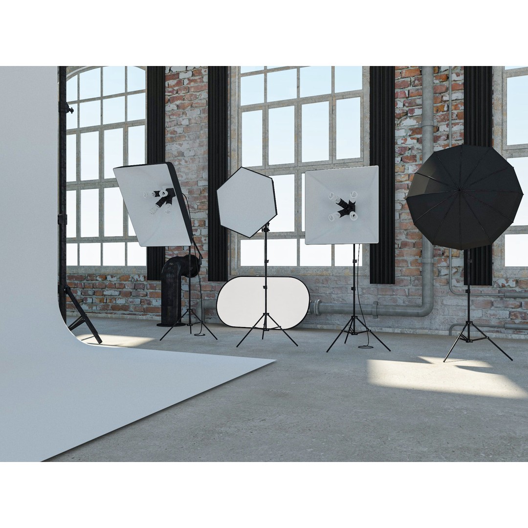Loft Photo Studio 3D Model – Scandinavian Interior, Blender & FBX Formats - View 6