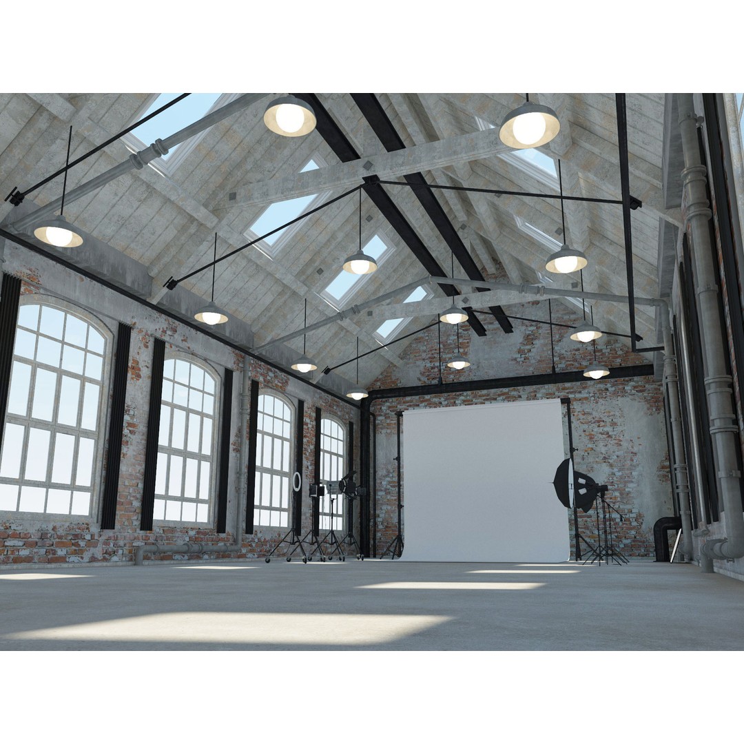 Loft Photo Studio 3D Model – Scandinavian Interior, Blender & FBX Formats - View 7