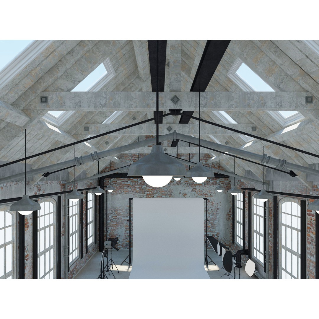Loft Photo Studio 3D Model – Scandinavian Interior, Blender & FBX Formats - View 8
