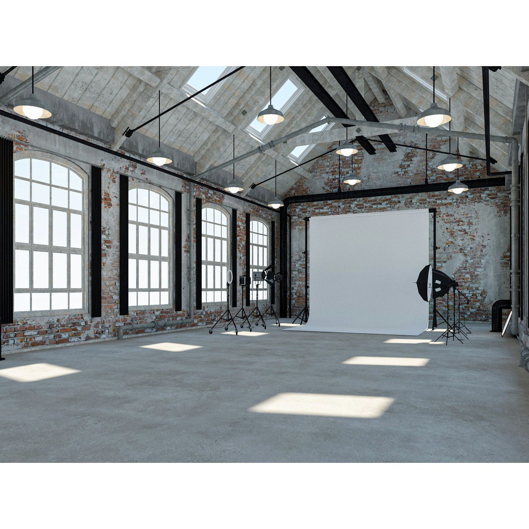 Loft Photo Studio 3D Model – Scandinavian Interior, Blender & FBX Formats - View 9