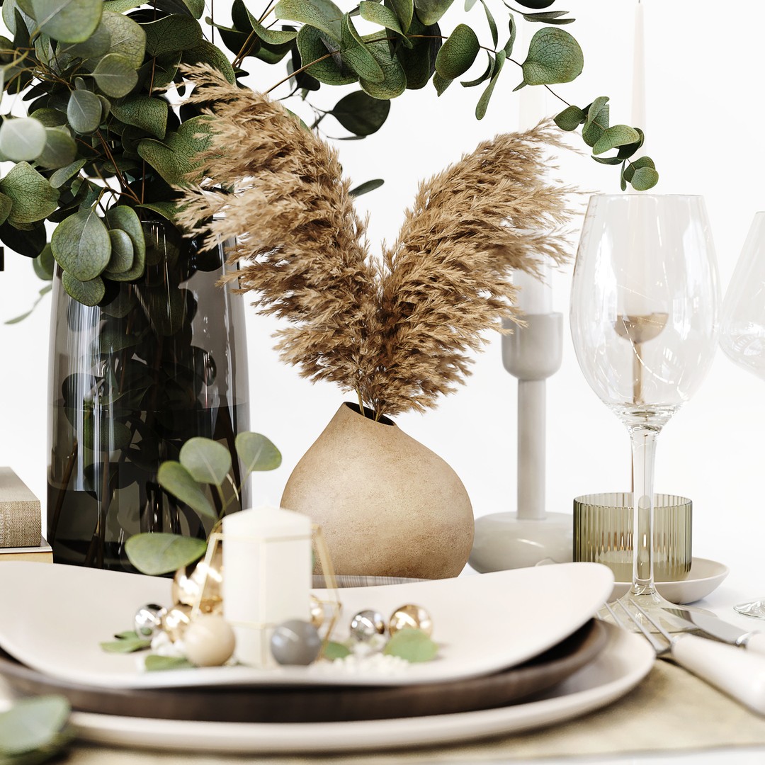 Table Setting 3D Model – Low Poly Kitchen Decor, FBX & OBJ - View 10