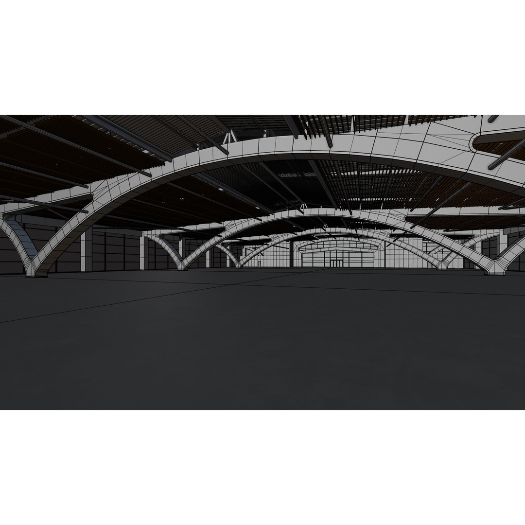Exhibition Hall 3D Model – Low Poly Interior with PBR Textures, FBX, OBJ