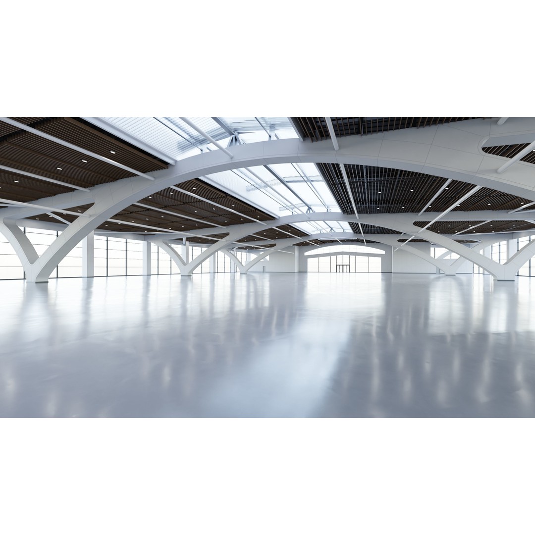 Exhibition Hall 3D Model – Low Poly Interior with PBR Textures, FBX, OBJ - View 11