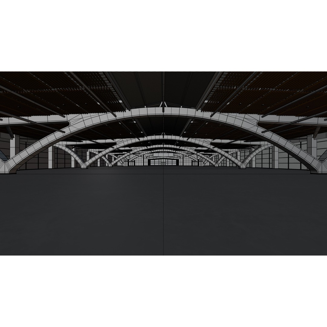 Exhibition Hall 3D Model – Low Poly Interior with PBR Textures, FBX, OBJ - View 12