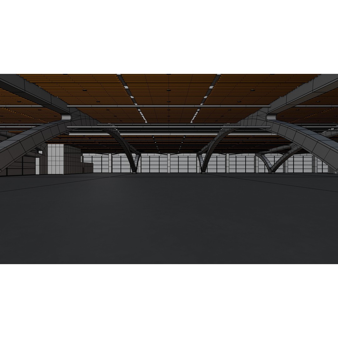 Exhibition Hall 3D Model – Low Poly Interior with PBR Textures, FBX, OBJ - View 14